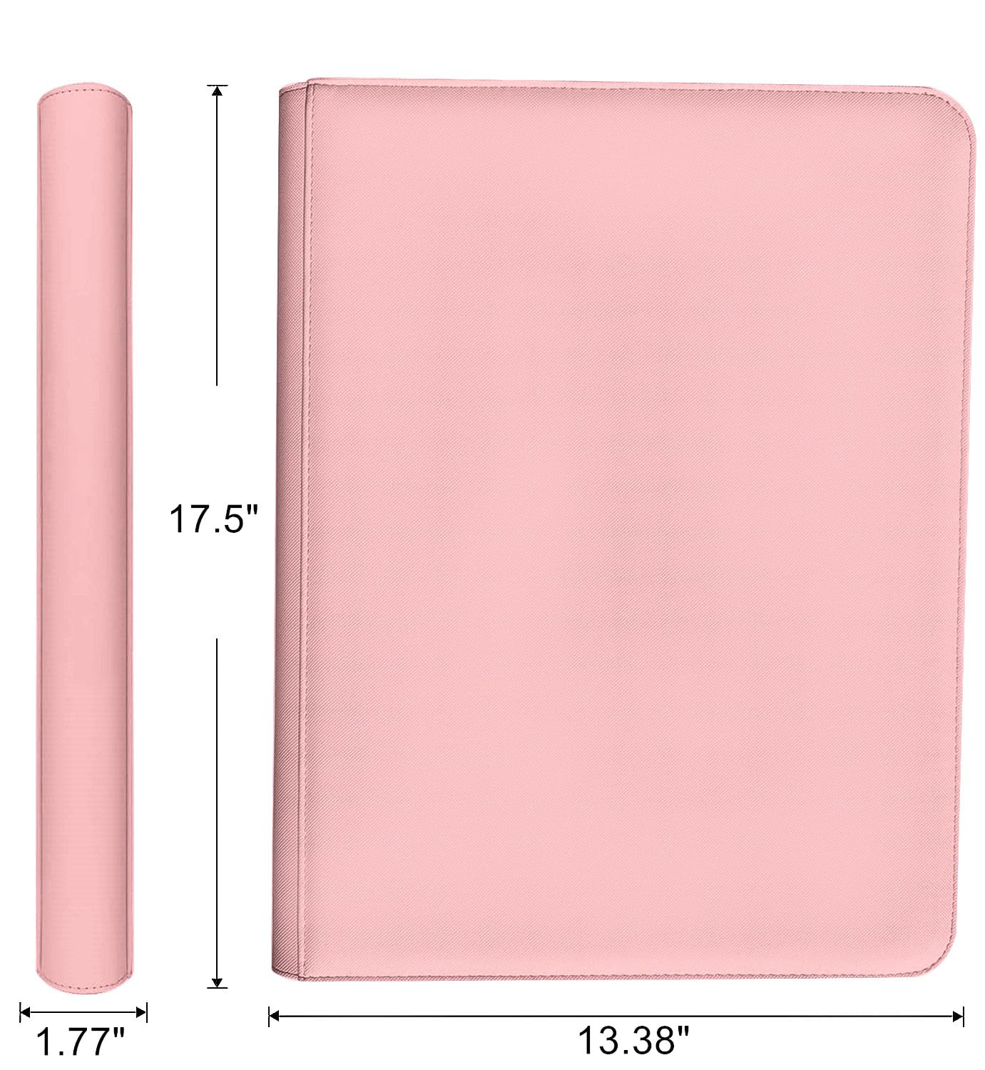 16 Pocket Card Binder  1000+ enhanced Zip Trading Card Binder  Double Sided Pocket Card Binder Album  Ringless Card Folder for MTG  TCG  Sports Card (Pink  16Pockets)