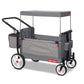 Radio Flyer Odyssey Stroll 'N Wagon, Grey Push Wagon With Canopy And Bag, 1+ Years