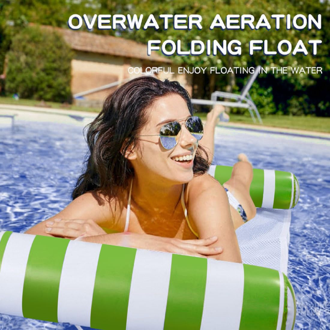 2-Pack Swimming Pool Float Hammock, Multi-Purpose Inflatable Hammock Pool Hammock (Saddle, Lounge Chair, Hammock, Drifter), Wate