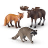 Terra by Battat - 3 Pcs 5 Forest Animal Figurines - Realistic Plastic Fox, Moose & Raccoon Toys - Durable Wildlife Gift Set for 