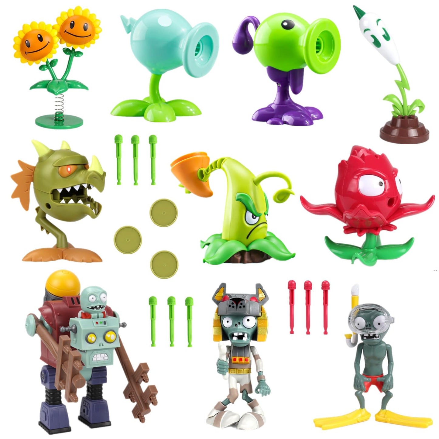 JHESAO 10PCS PVZ Toys Set Action Figures PVC Toy New  Zombies Plant Toy Great Gifts for Kids and Fans  Birthday and Party New