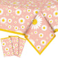 Frienda 3 Pack Plastic Tablecloths - Table Covers for Parties, 86.61 x 51.18 Inch, Waterproof Square and Rectangle Shapes (Daisy