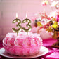 Bailym 33rd Birthday Candles, Glitter Gold Cake Topper, 1.3 Inch, Synthetic Wax for Party Decorations
