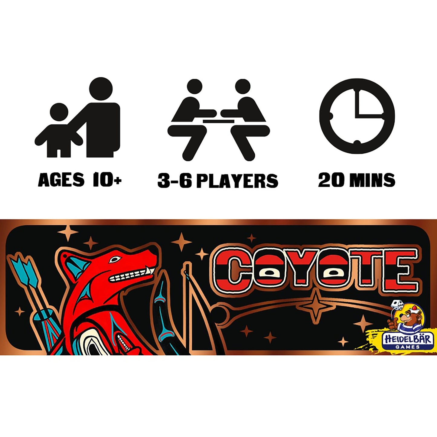Heidelbr Games Coyote Card Game | Strategy Game | Bluffing Card Game For Adults And Kids | Fun Game For Family Game Night | Ages