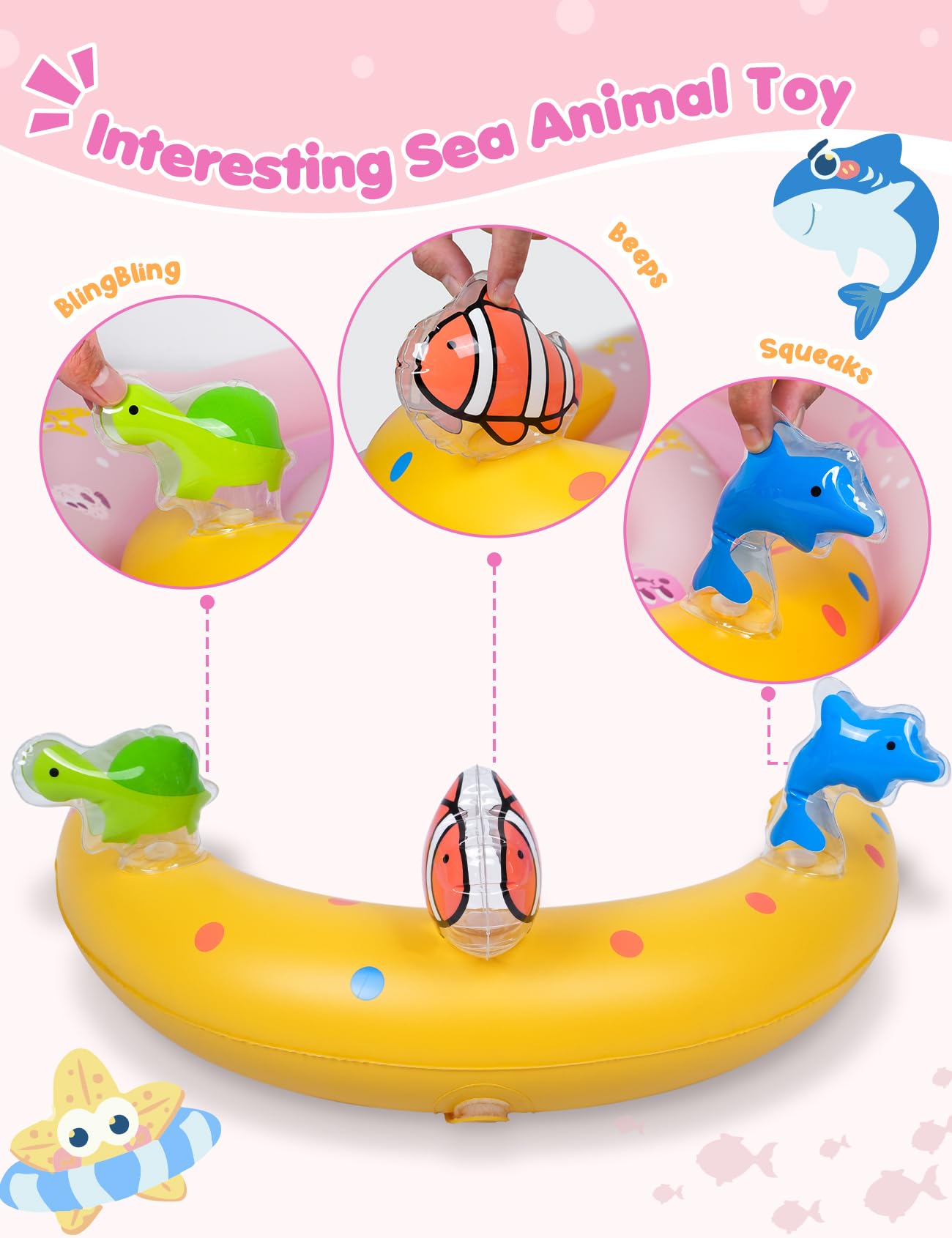 Baby Pool Float - Inflatable Infant Pool Float With Canopy Upf50+ Sun Protection - Baby Swimming Float Toy Play Console For 6-36