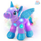 Houwsbaby 14 Purple LED Light Up Unicorn Stuffed Animal,Unicorn Plush Toy,Glowing Horse Plush Toy Night Light Glitter Present 