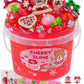 Cherry Red Christmas Slime Kit, Clear Slime Bucket With Slime Clay, 10 Packs Of Add-Ins, Slime Party Favors For Kids, Birthday E