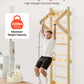 VEVOR Swedish Ladder Wall Gym, 4-in-1 8-Level Indoor Jungle Gym, 220LBS Loading Solid Wood Gymnastic Stall Bars, Indoor Playgrou