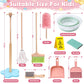 Lonico Wooden Kids Cleaning Toy Set For Toddlers Mop Broom And Dustpan Set, 12 Pcs Detachable Housekeeping Playset With Bucket D