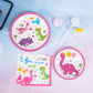 Wernnsai Disposable Dinosaur Plates And Napkins - 48Pcs Dino Party Supplies For Girls Luncheon Dinner Dessert Cake Plates Baby Shower Birthday Party Tableware Kit Serves 16 Guests