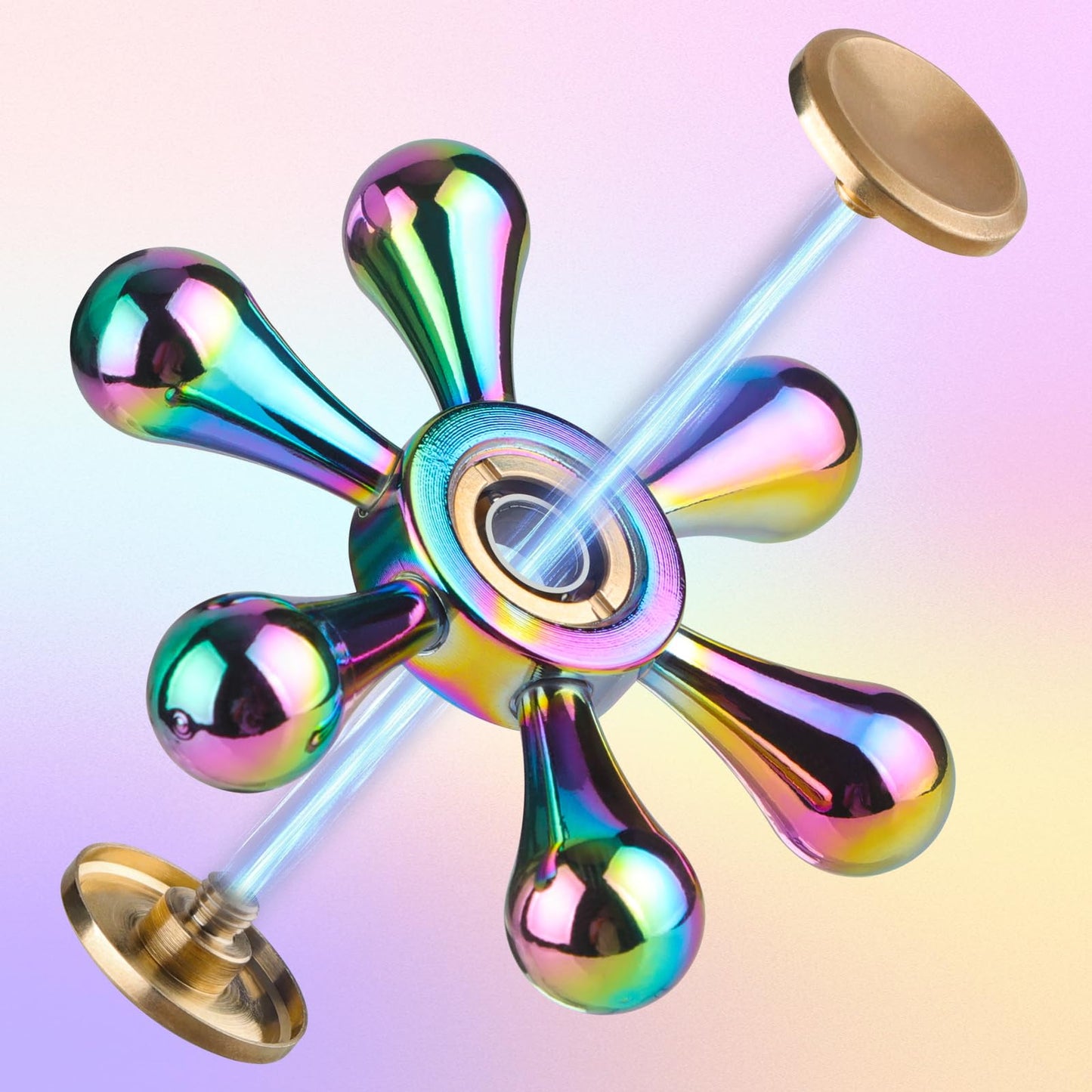ATESSON Fidget Spinners Toy Ultra Durable Stainless Steel Bearing High Speed 2-5 Min Precision Brass Metal Finger Spinner EDC ADHD Stress Relief Anxiety Relieves Reducer for Kids and mature-themeds