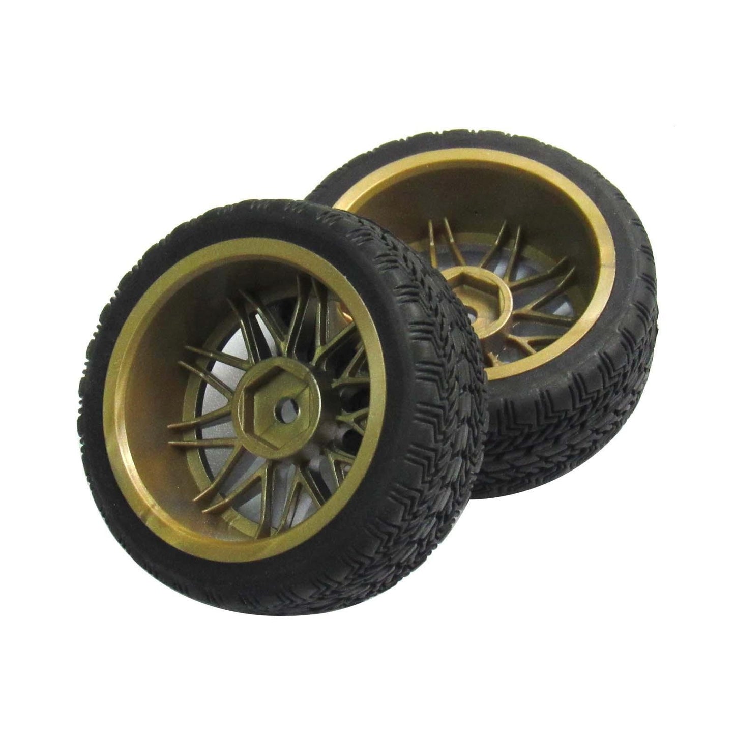 powerday 12mm Hub Wheel Rims Rubber Tires for RC 1/10 on-Road Touring Racing Car A for RC 1: 10 on-Road Racing car, Drift, Touri