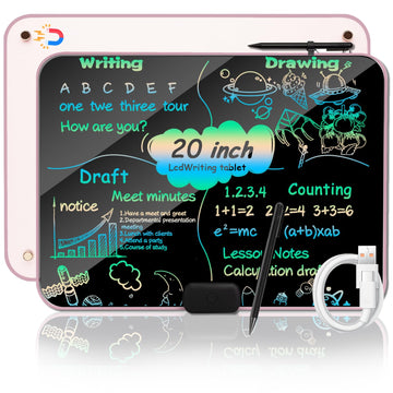 NiuTidea LCD Writing Tablet 20Inch Color Type-C Charging Drawing Tablet Doodle Board, Drawing Pads, Magnet adsorption Fridge, Ed