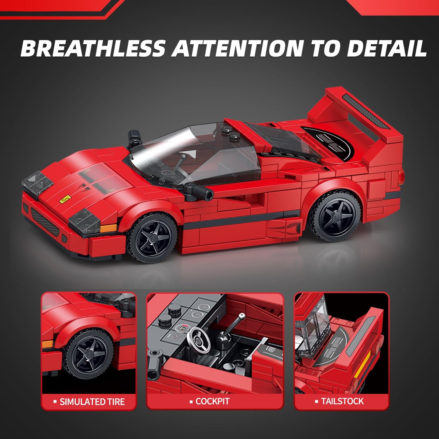 Vgd Car Building Kit With Display Case, Cool Collectible Model Super Race Car Building Blocks Set, 1:24 Scale Collectible Model