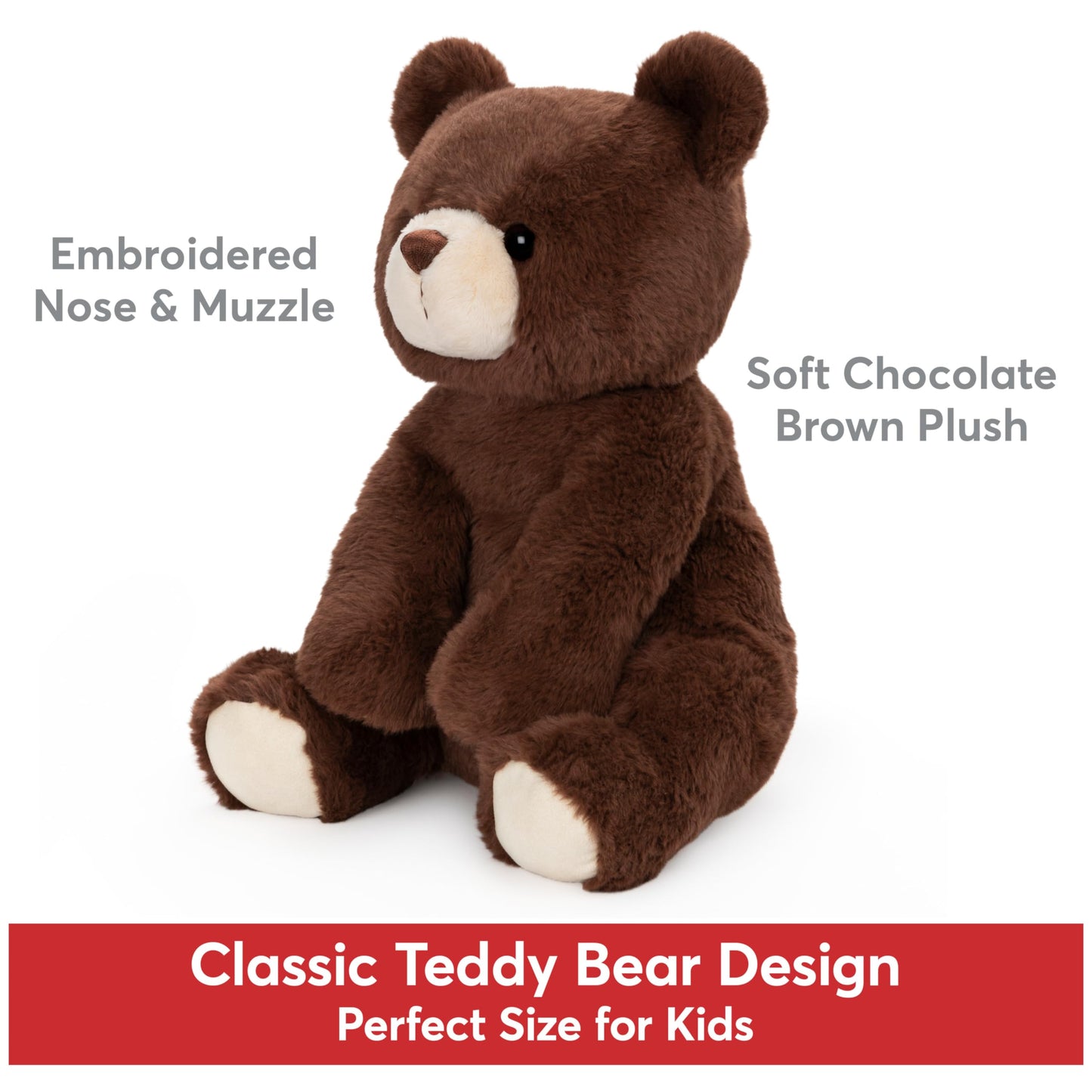 GUND Finley Teddy Bear, Premium Stuffed Animal, 13" Chocolate Brown, Polyester, Model 6055962