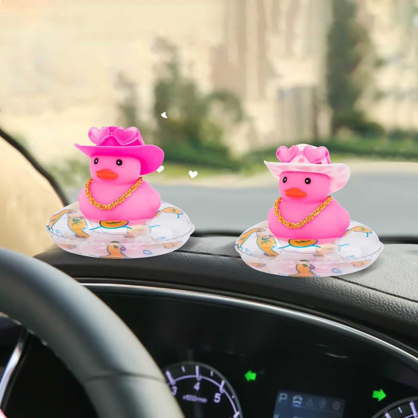 Wonuu Car Accessories Rubber Ducks Dashboard Decorations Rubber Duck Pink Accessories Dashboard Duck Car Decorations Car Ducks For Dashboard Car Duck Car Dashboard Decorations, Rpg#Pink-Pink&Clear