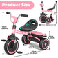 Glaf Tricycle For Toddler 1-3 Bike Kids Tricycle Trike Toddler Bike For 2-4 Year Olds Toys Baby Bike With Adjustable Seat And St