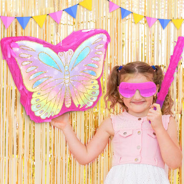 Butterfly Pinata for Birthday Party Supplies Colorful Butterfly Pinata with Stick and Blindfold Butterfly Themed Party Decoratio