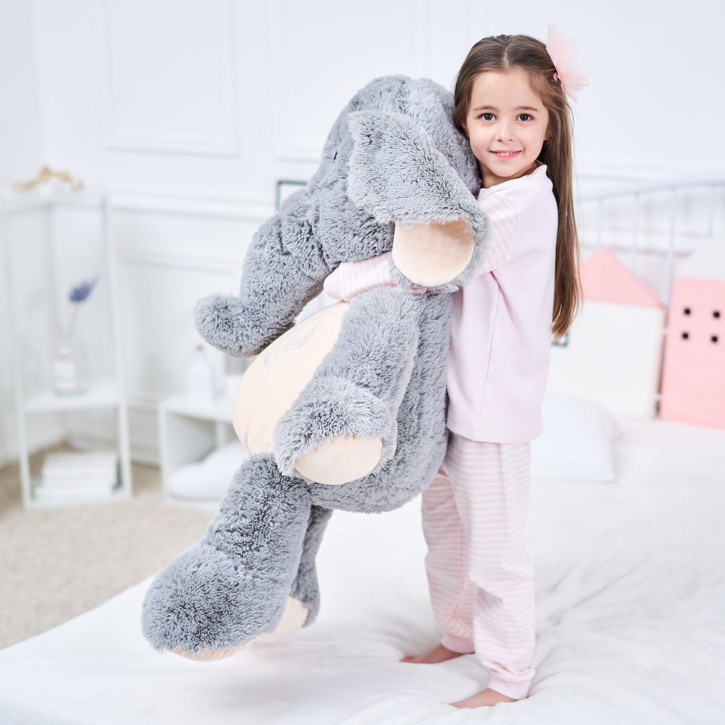 IKASA Giant Elephant Plush Toy - Soft Gray Stuffed Animal, 39 inches, Model 6636529