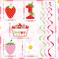 Strawberry Swirls 1st Birthday Decor - Hanging Streamers for Sweet Ones Berry Themed Party Supplies