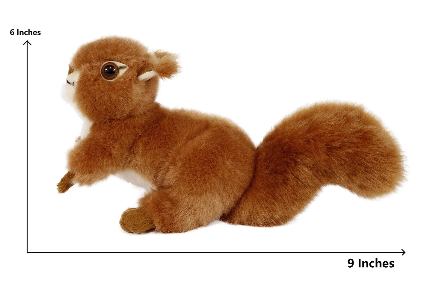 Ice King Bear Plush Toy - Realistic Red Squirrel - 6 Inches - Brown