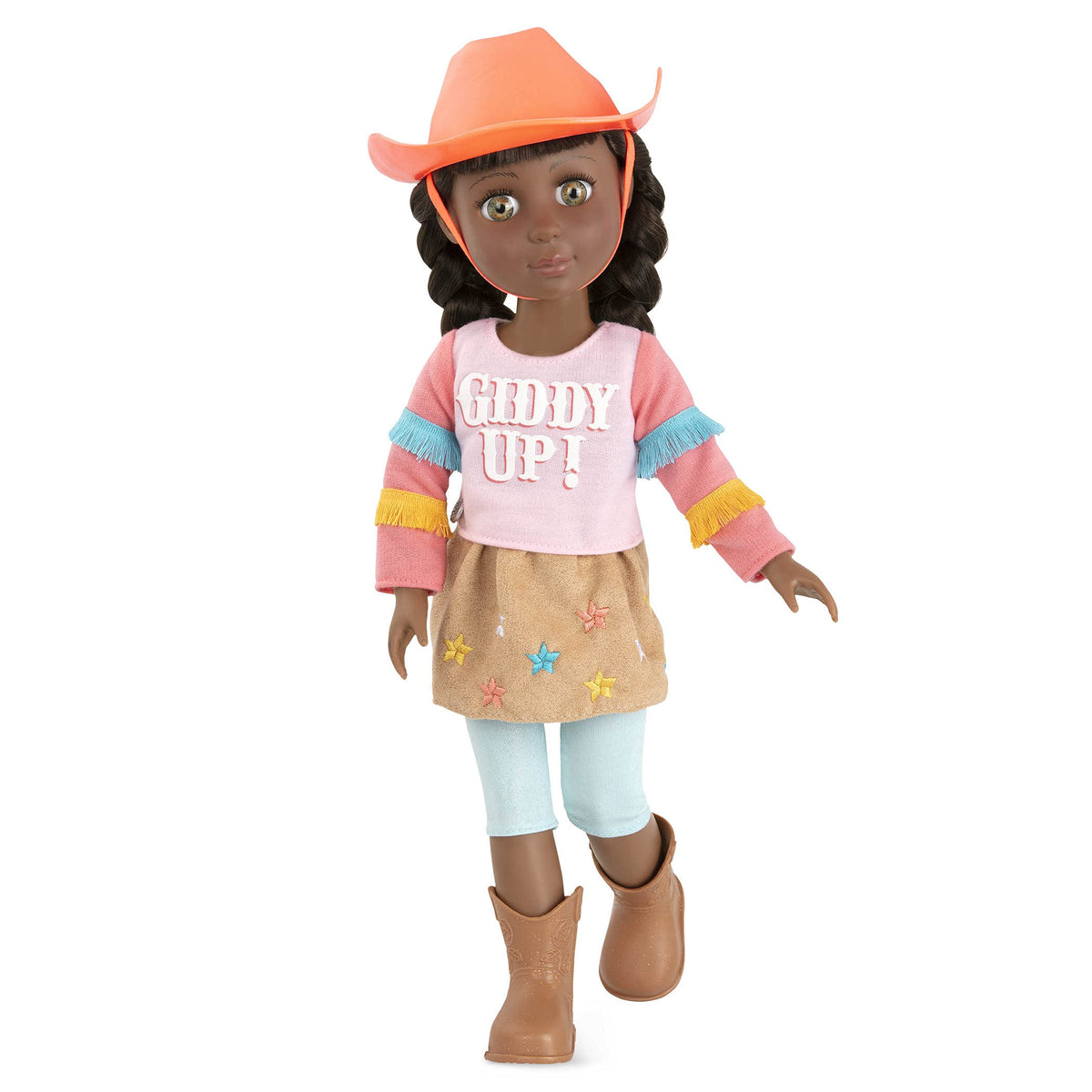 Glitter Girls  Jolie14Inch Poseable Equestrian Doll  Brown Hair & Green Eyes  Horseback Riding Outfit, Cowgirl Hat, And Boot