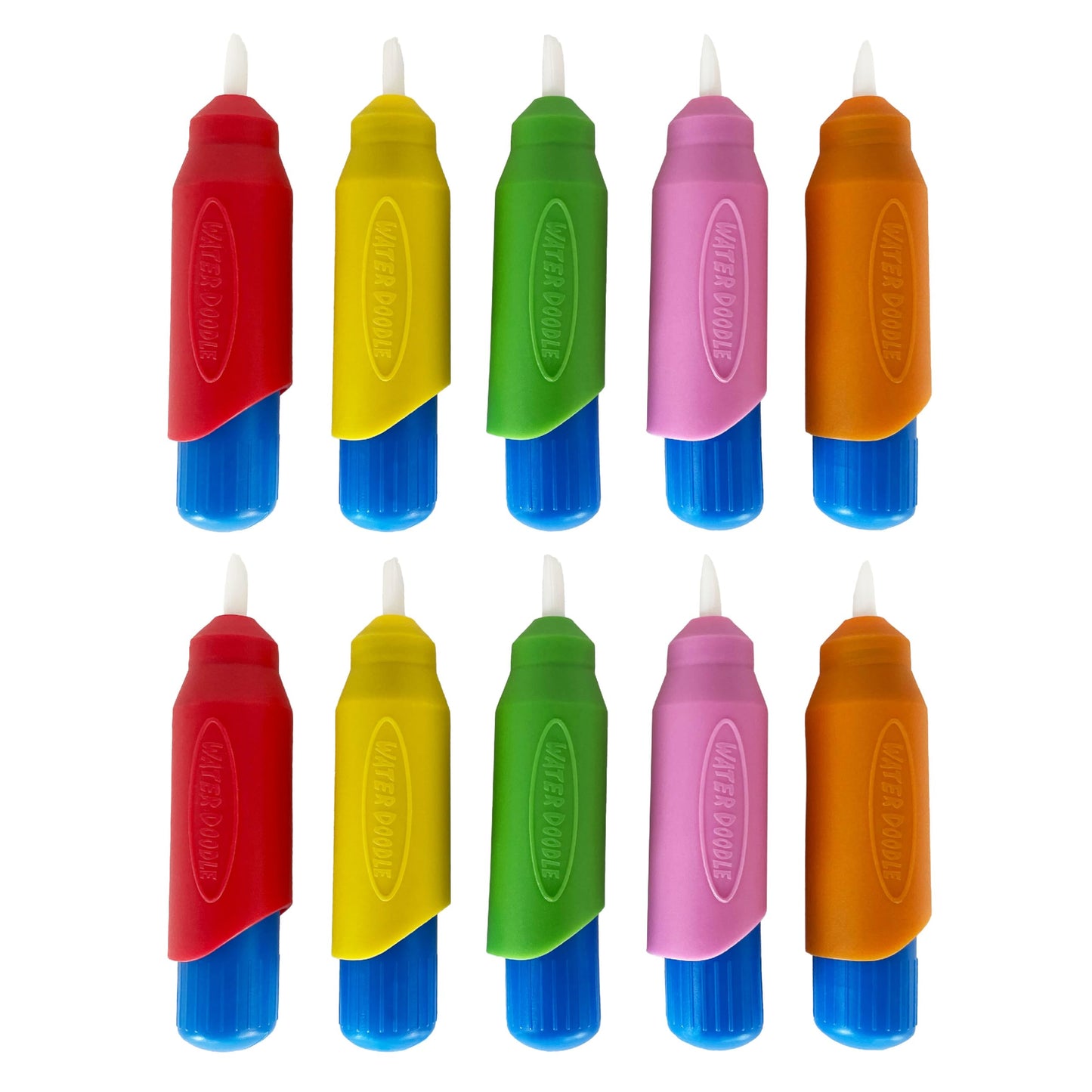 10 Multi-Color Aqua Brushes, Paint With Water Brush Set, Replacement Water Doodle Wow Pens By Kanga Toys For Drawing Books Or Ma