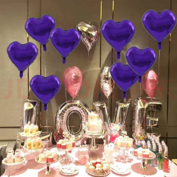 30 Pcs Purple Heart Balloons 18In Foil Heart Shape 18 Inch Balloons Helium Mylar Balloons Foil Balloon Boho Baby Shower Decorati