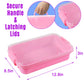 Carolart 3 Pack,Empty Sensory Bin,13.5 Inch Storage Container,Portable Plastic Storage Bins, Stackable Play Tray For Toys,Arts,C