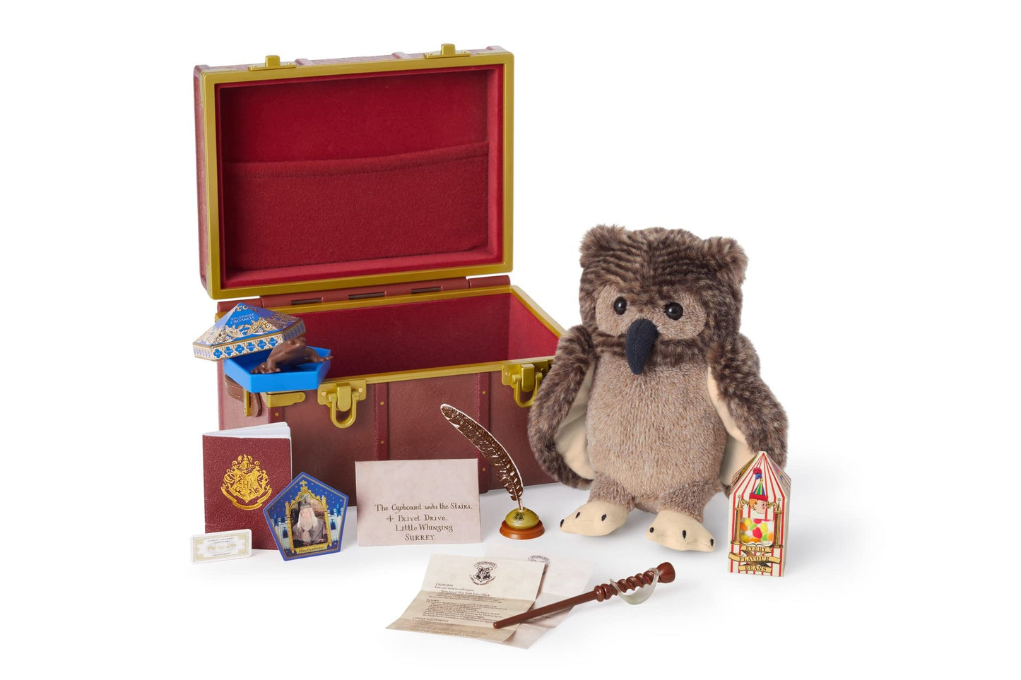 American Girl Harry Potter 18-inch Doll Playset with Owl, Wand, and Ticket - Fits 18" Doll, Model HJR40, Plastic