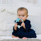 Itzy Ritzy Silicone Teether With Rattle; Rattle Teether Features Rattle Sound, Two Silicone Teething Rings And Raised Texture To
