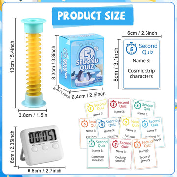Gisgfim 5 Second Game 108 Simple Question Cards Digital Timer And 5 Second Hourglass Question Card Game For Adults Fun Family Pa