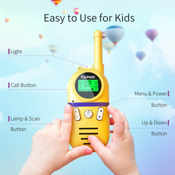 Inspireyes Walkie Talkies for Kids, 4 Pack, Rechargeable, 48H Battery, 3 Miles Range, 22 Channels, Outdoor Fun for Ages 3-12