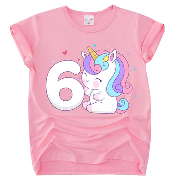 Tutu And Sian Unicorn Birthday Outfit For Girls - Unicorn Shirt, Tutu Skirt Dress, Birthday Girl Crown, Hair Bow & Satin Sash (Unicorn 6Y, 6 Years)