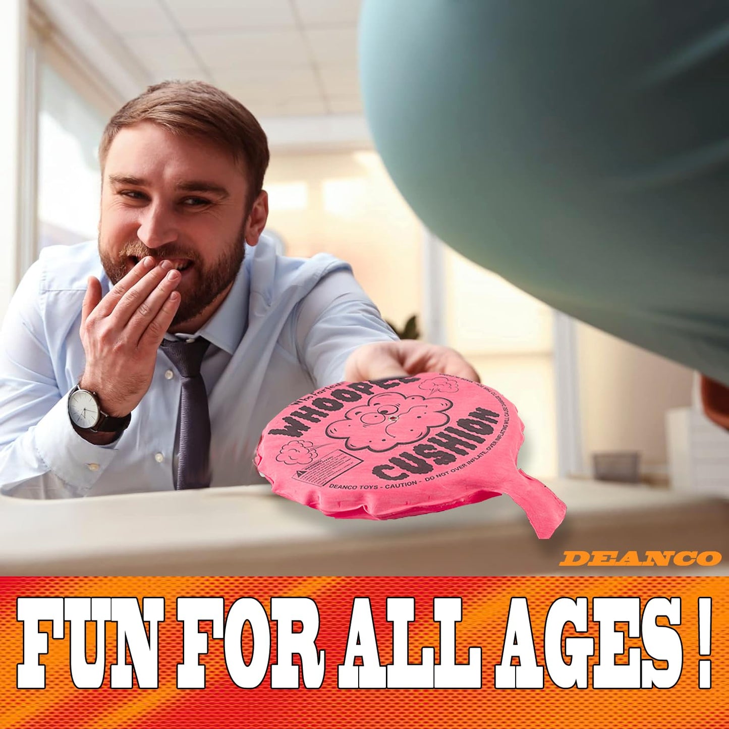 DEANCO Whoopee Cushion 3 Pack - Three 7 inch Self-Inflating Whoopee Cusions enhanced Rubber for Louder Fart Sound  Gag Gifts for Kids and mature-themeds  April Fools Pranks