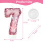 JonesLi 7th Birthday Candles?Glitter Butterfly Cake Toppers Pink Sequins Wedding Numeral Cupcake Decorations?Suitable for Girl a