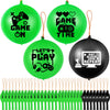 32 Pcs Video Game Punch Balloons Pixelated Punch Ball Pixel Video Game Balloons Latex Balls Toys For Birthday Party Favors Supplies, Goodie Bag Filler(Green, Black)
