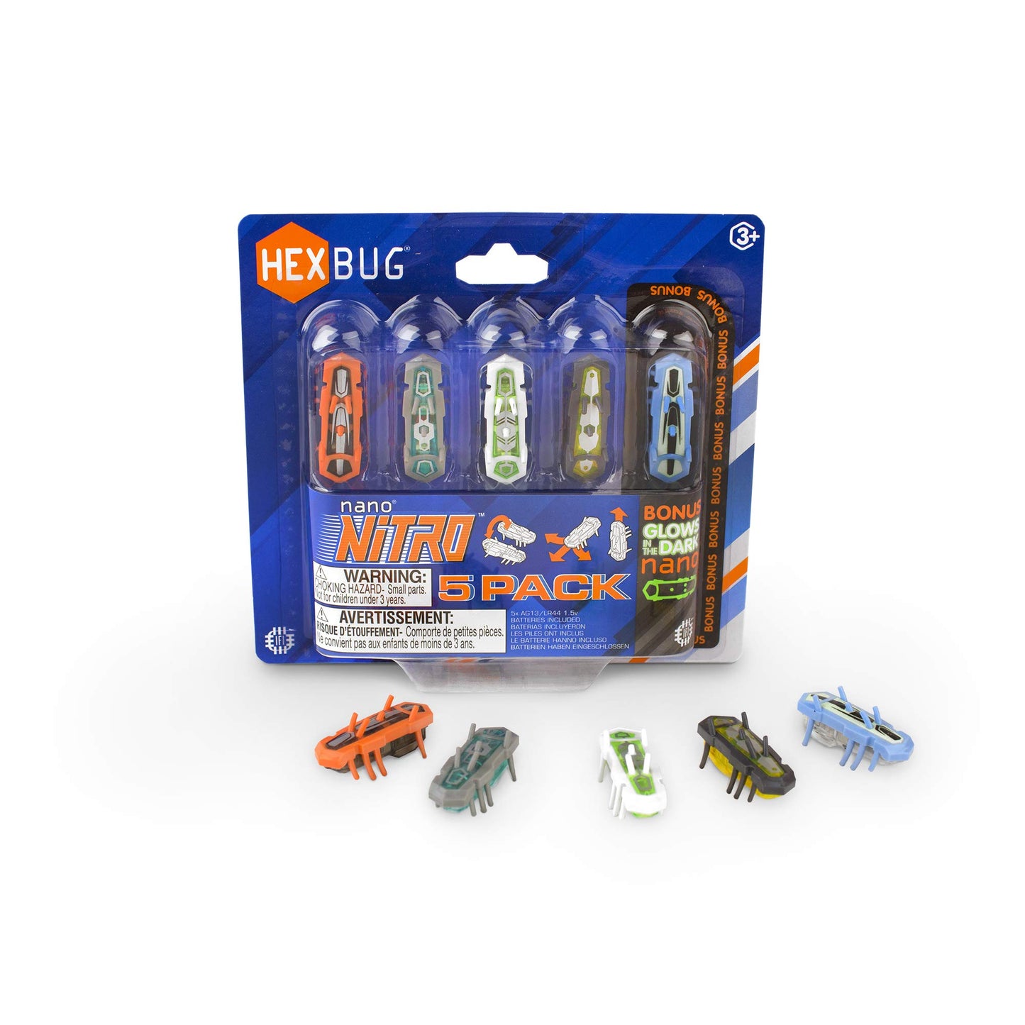 HEXBUG Nano Nitro 5 Pack - Sensory Vibration Toys for Kids and Cats - Tiny HEX Bug Childrens Toy Technology with Batteries Inclu