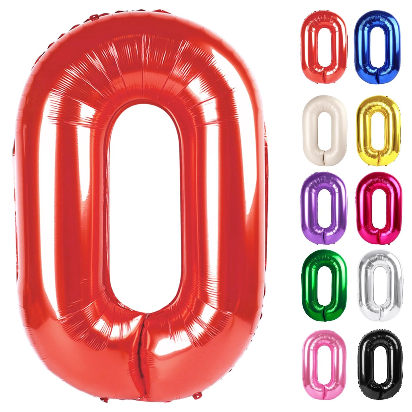 Red Number 0 Balloon 40 Inch, 0 Balloon Numberfor 10Th 20Th 30Th 40Th 50Th 60Th Birthday Decorations, Red Party Supplies For Men