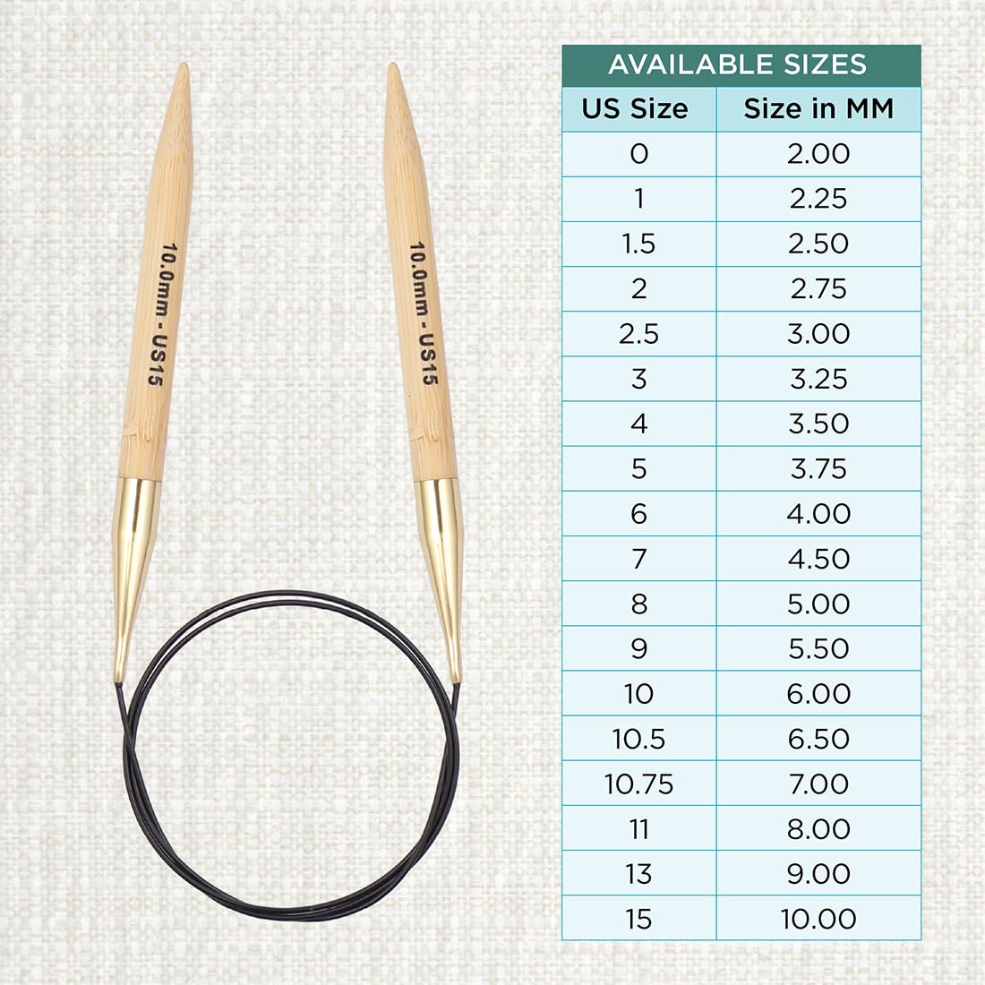 KnitPro Bamboo Circular Knitting Needle 80cm x 10mm Brown K22256