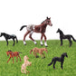 Bretoyin Mini Horse Toys Figurines Set 7Pcs Plastic Horse Stable Playset For Girls Small Horse Figures Christmas Birthday Gift E