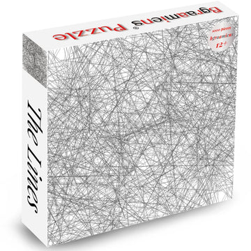 Bgraamiens Puzzle-The Lines -1000 Pieces Black And White Simple Fashion Challenge Blue Board Jigsaw Puzzles