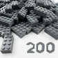 Huizdq 200 Piece Classic Building Bricks, 2X4 Building Blocks Stem Creative Building Toys, Dark Grey
