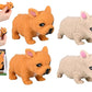 Zugar Land Squishy Stretchy Bulldog (2.5' To 6.5') Rubber Fidget Sensory Toy Filled With Sand. Great Stress Relief Dog Toy For Kids, Adults And Pets. (4 Bulldogs - Tan & Brown Color)