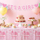 Gatherfun Baby Girl Shower Party Supplies: 2-Pack Its A Girl Decorations,Disposable Plastic Tablecloth, Ideal Table Cover for Ba
