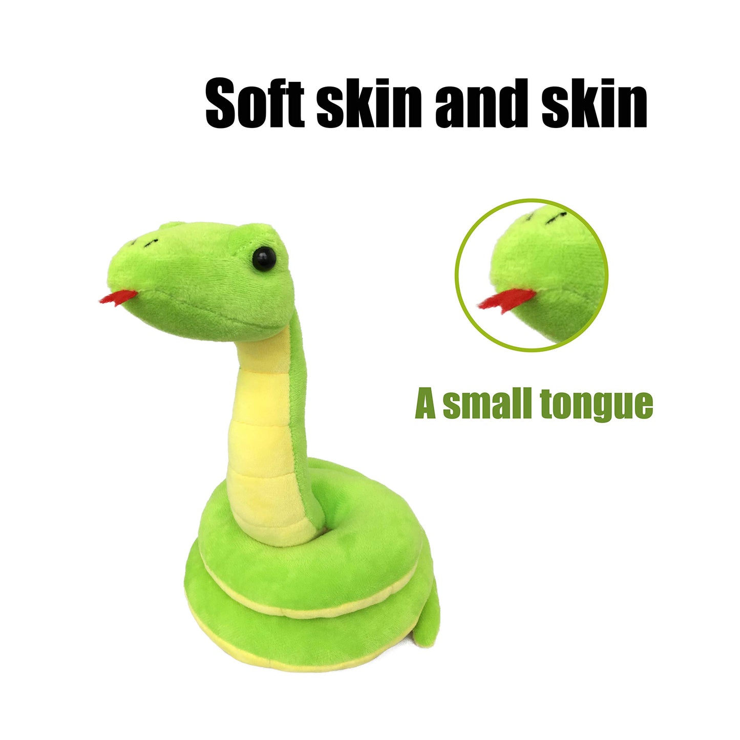 Ice King Bear Lifelike Green Snake Stuffed Animal - Plush Toy (Standing)