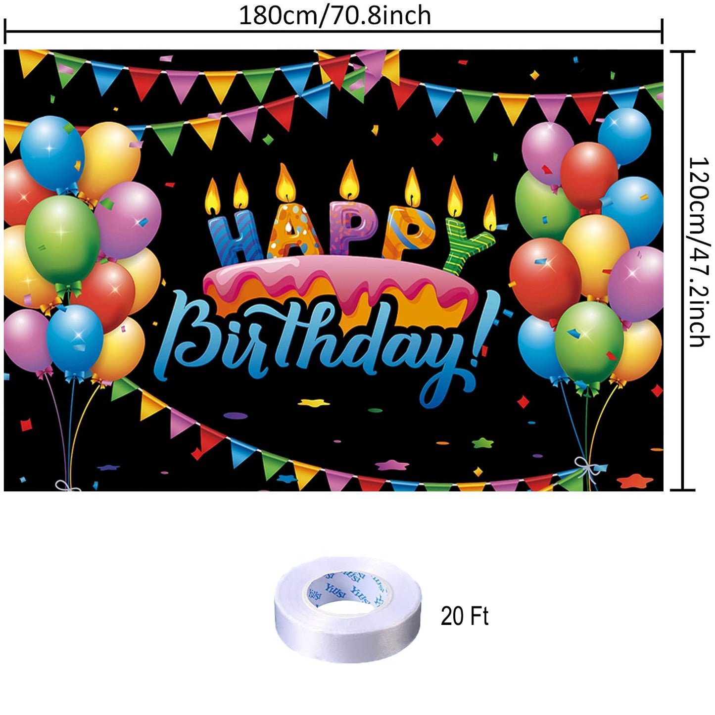 Cake With Candles Birthday Party Decoration Cake With Candles Balloon Happy Birthday Backdrop Cute Photo Background Banner Poste