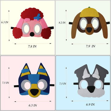 YALARY 24 Packs Blue Puppy Dog Felt Mask for Kids, Puppy Dog Themed Party Supplies Birthday Party Favors Costumes Dress-Up Masks