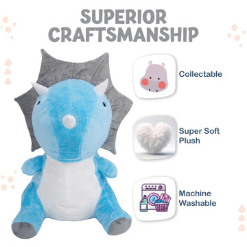Marysun Large Stuffed Dinosaur, Plush Dino, Stuffed Triceratops Animal Toy, Valantine Gifts For Boys Girls Kids 20 Inches