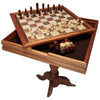 VEVOR 3-in-1 Chess Checkers Backgammon Table Set, 18" Sapele Wood, Brown, Deluxe Game Furniture